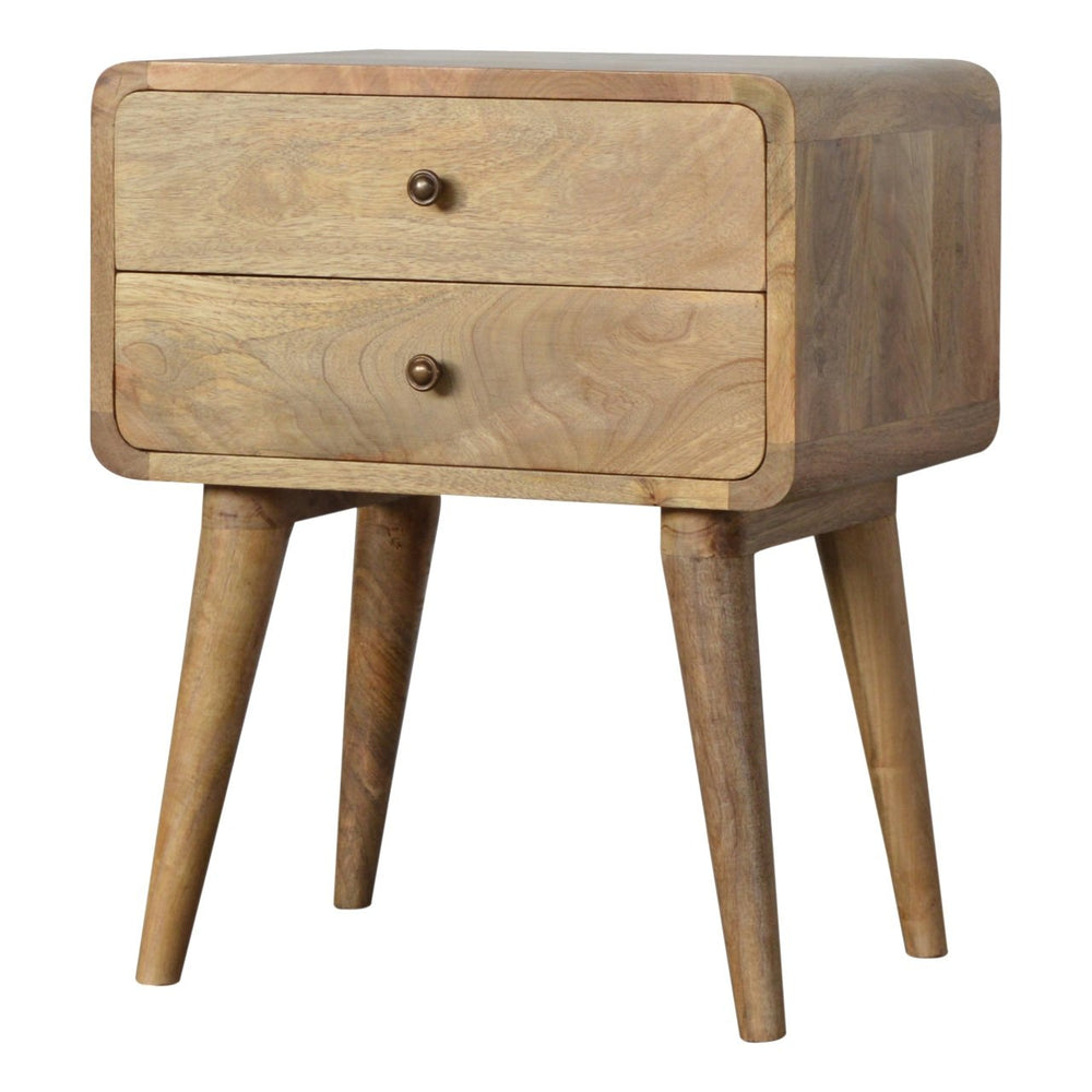 Aluna Curved Oakish Nightstand