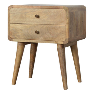 Aluna Curved Oakish Nightstand
