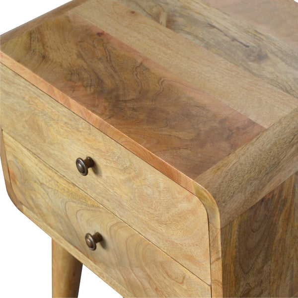 Aluna Curved Oakish Nightstand