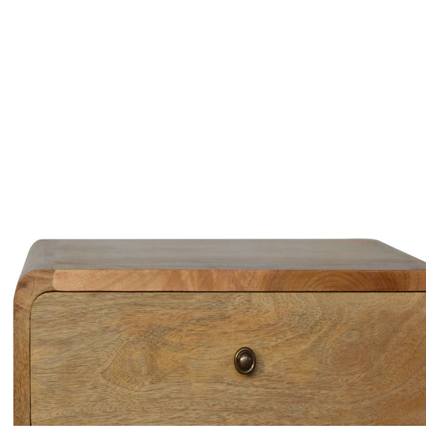 Aluna Curved Oakish Nightstand