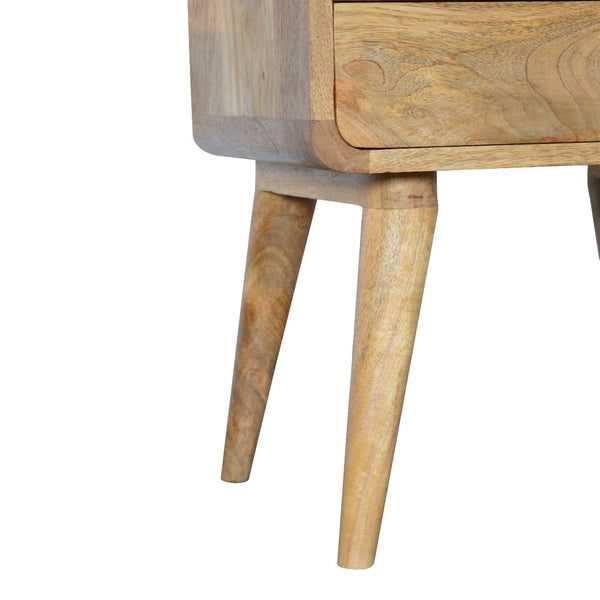 Aluna Curved Oakish Nightstand
