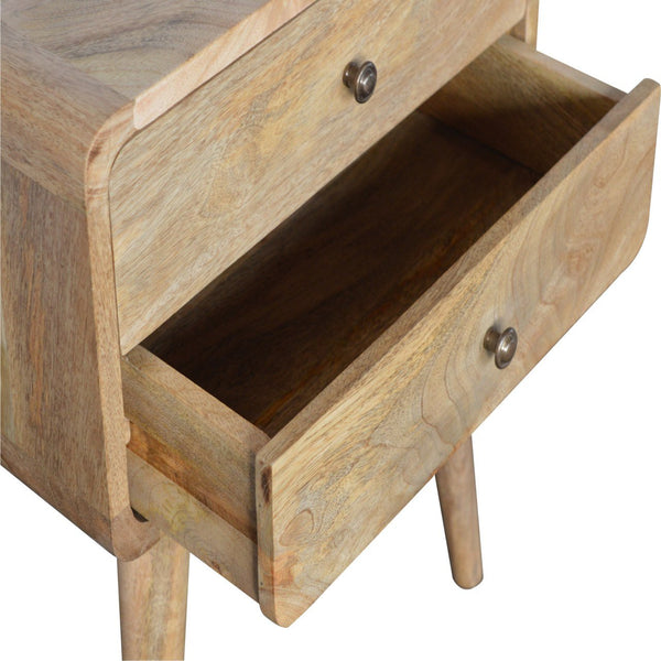 Aluna Curved Oakish Nightstand