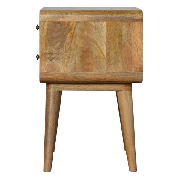 Aluna Curved Oakish Nightstand