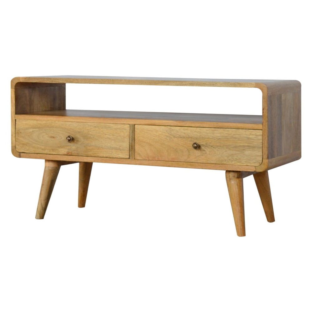 Aluna Curved Oakish TV Stand