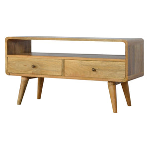 Aluna Curved Oakish TV Stand