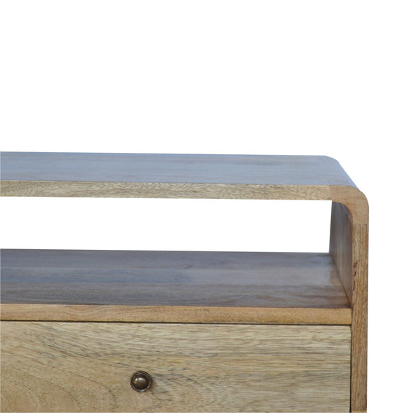 Aluna Curved Oakish TV Stand