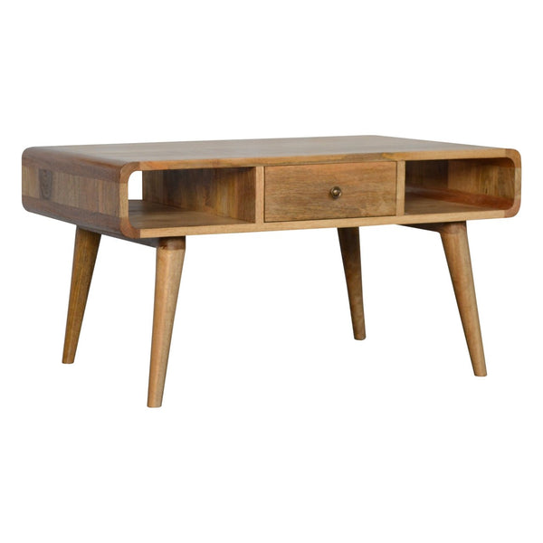 Aluna Curved Oakish Coffee Table