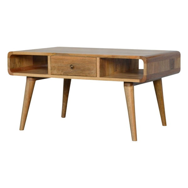 Aluna Curved Oakish Coffee Table