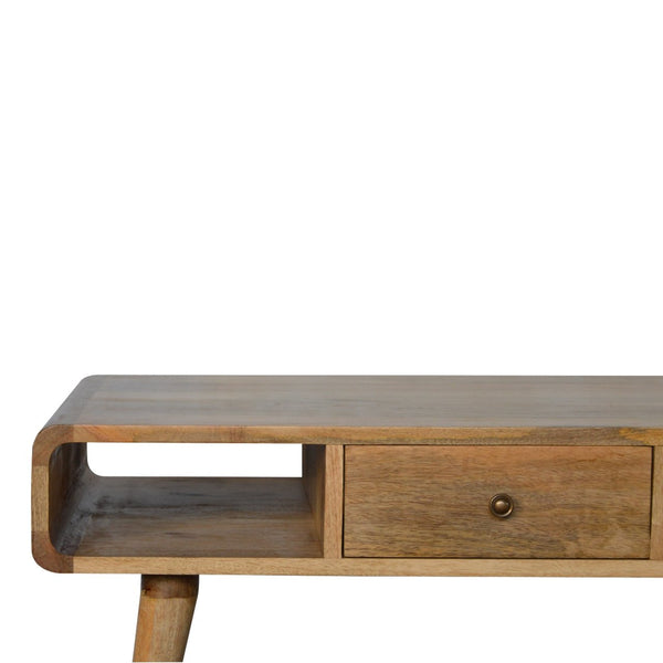 Aluna Curved Oakish Coffee Table