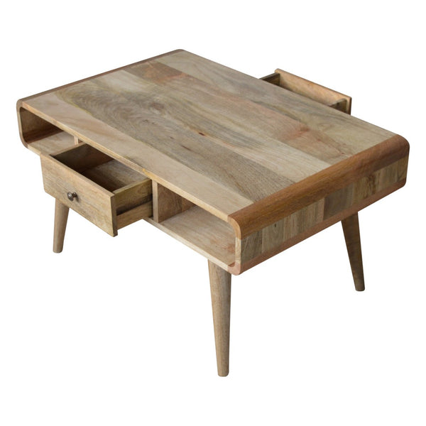 Aluna Curved Oakish Coffee Table