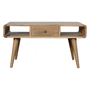 Aluna Curved Oakish Coffee Table