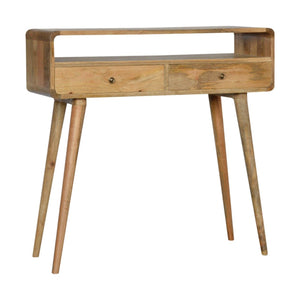 Aluna Curved Oakish Console Table