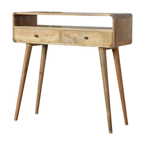 Aluna Curved Oakish Console Table