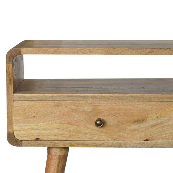 Aluna Curved Oakish Console Table