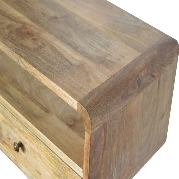 Aluna Curved Oakish Console Table