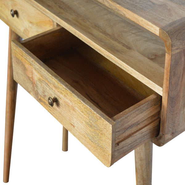 Aluna Curved Oakish Console Table