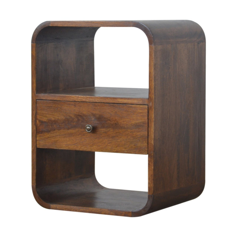 Aluna Chestnut Curved Edge Nightstand