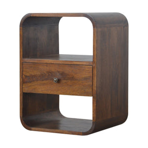 Aluna Chestnut Curved Edge Nightstand