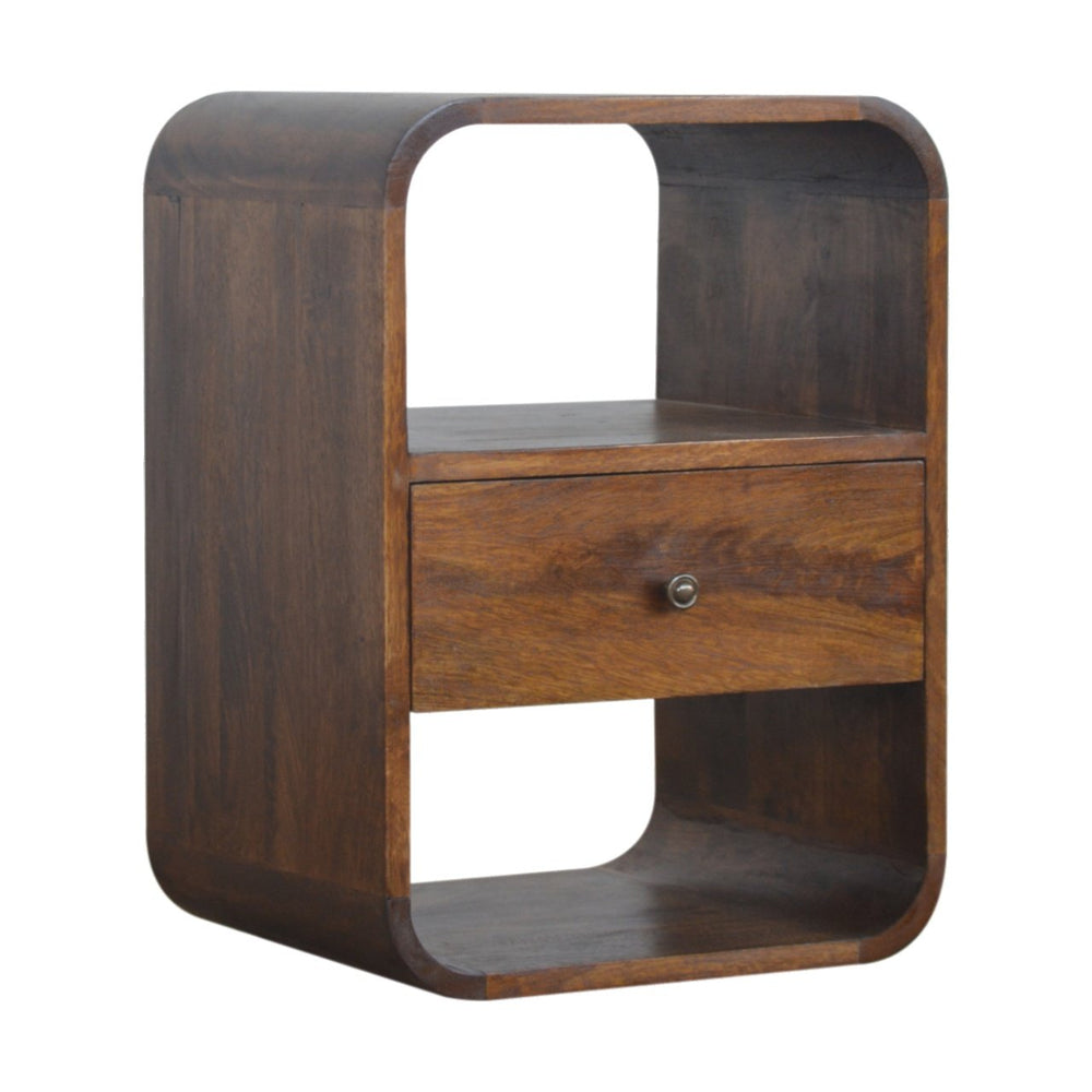 Aluna Chestnut Curved Edge Nightstand
