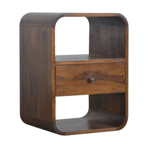 Aluna Chestnut Curved Edge Nightstand