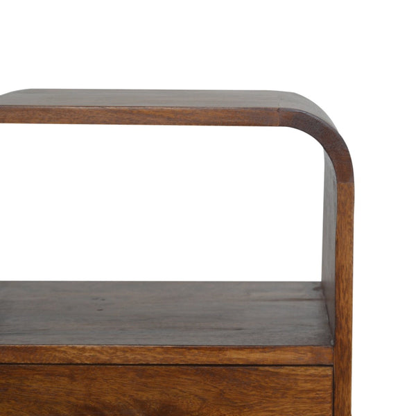 Aluna Chestnut Curved Edge Nightstand