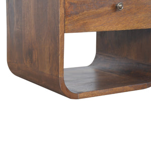 Aluna Chestnut Curved Edge Nightstand