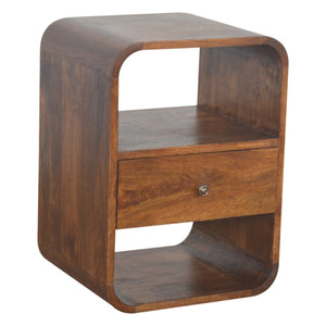 Aluna Chestnut Curved Edge Nightstand