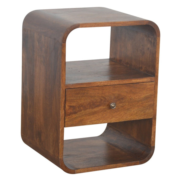 Aluna Chestnut Curved Edge Nightstand