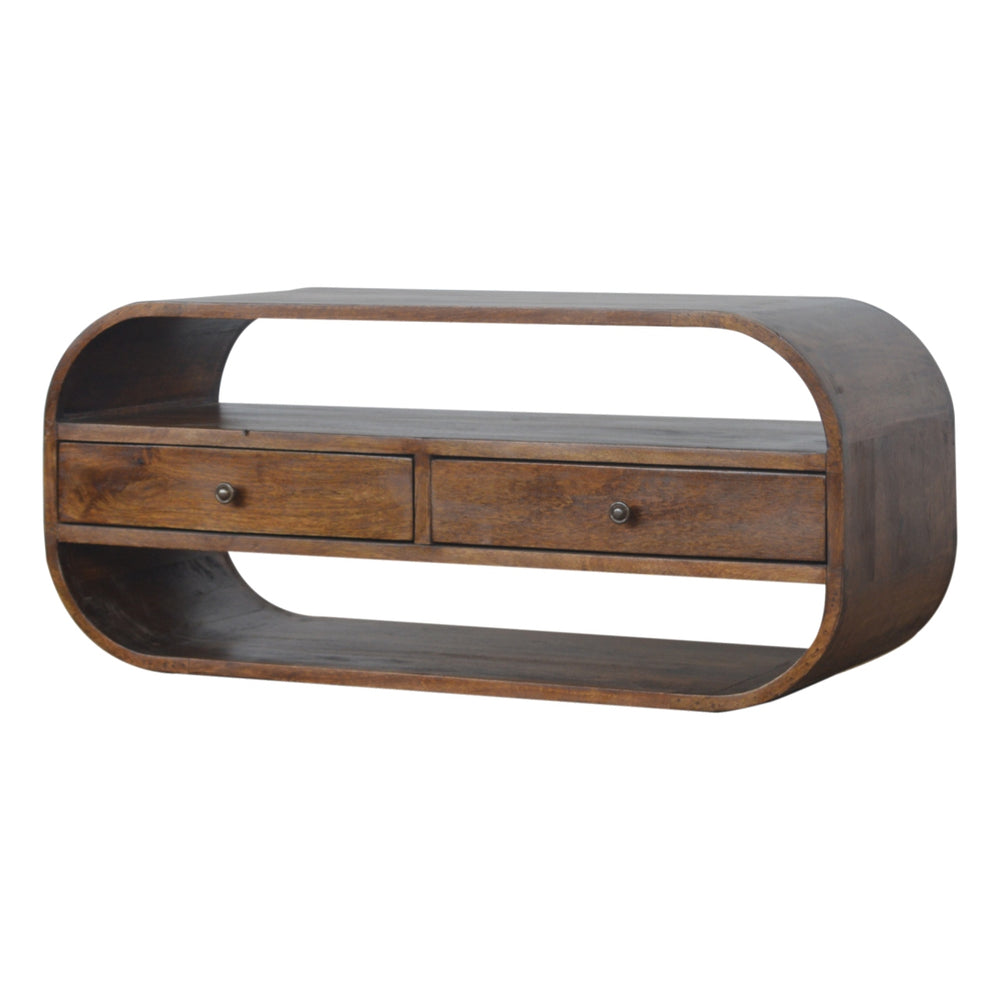 Aluna Chestnut Curved Edge TV Stand