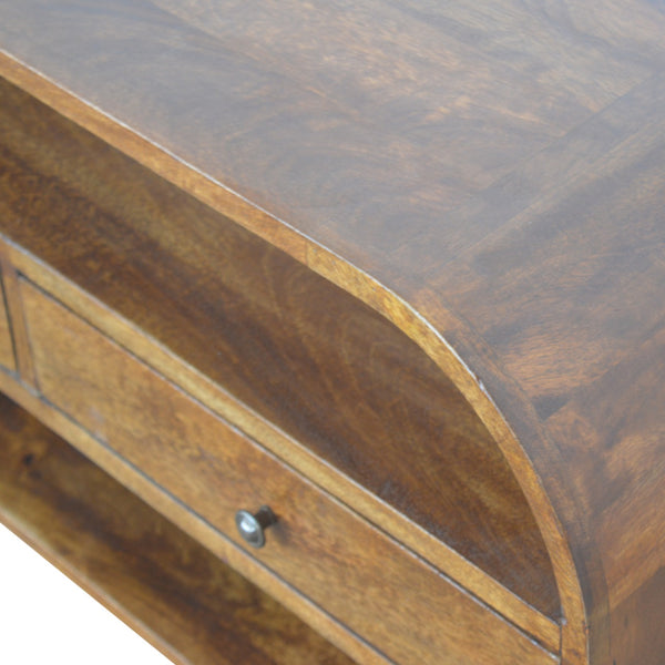 Aluna Chestnut Curved Edge TV Stand