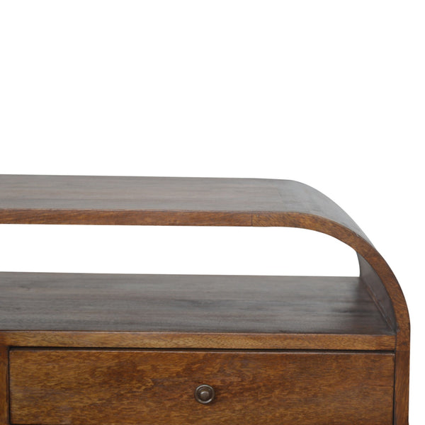 Aluna Chestnut Curved Edge TV Stand