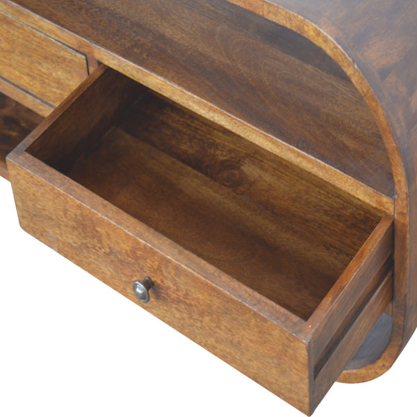 Aluna Chestnut Curved Edge TV Stand