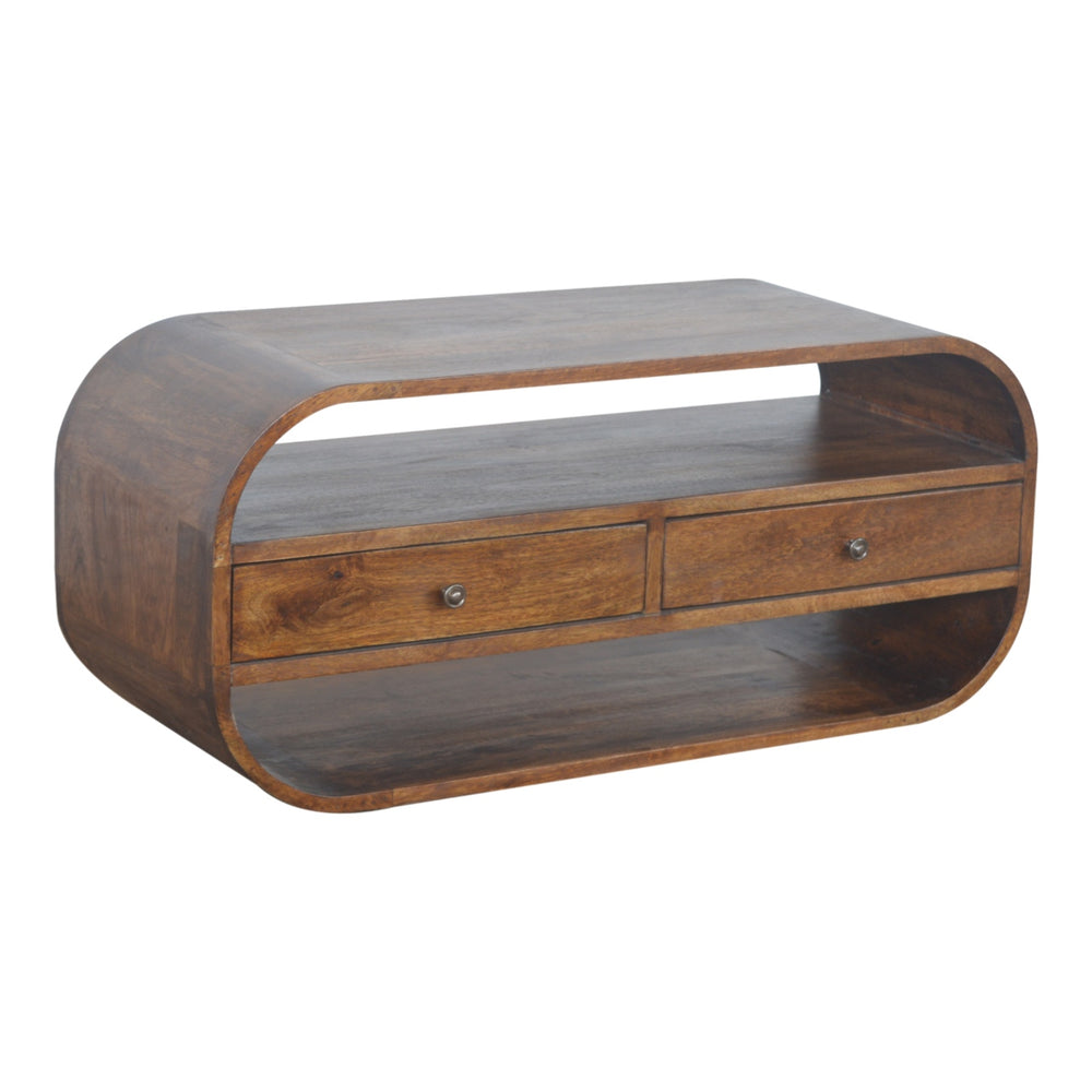 Aluna Chestnut Curved Edge TV Stand