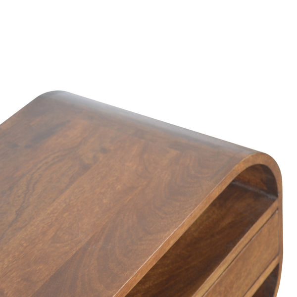 Aluna Chestnut Curved Edge TV Stand