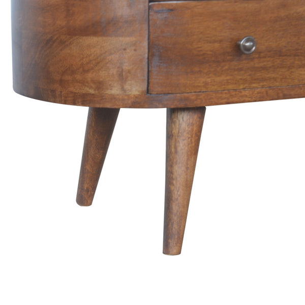 Aluna Chestnut Rounded Tv Stand