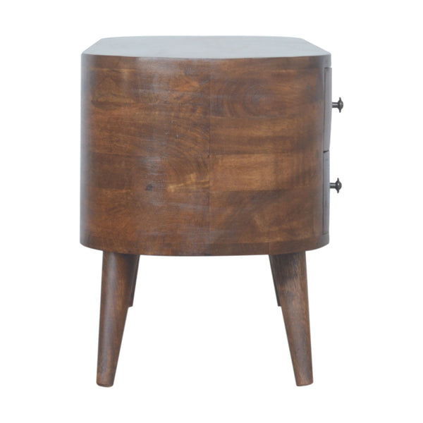 Aluna Chestnut Rounded Tv Stand