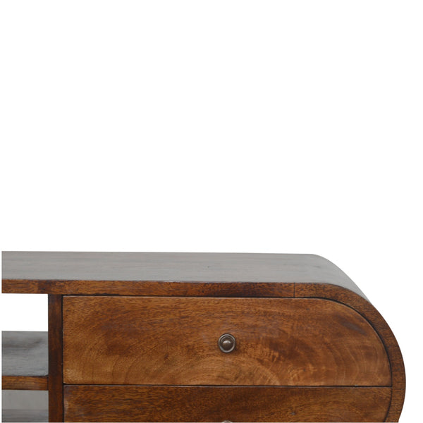 Aluna Chestnut Circular Tv Stand
