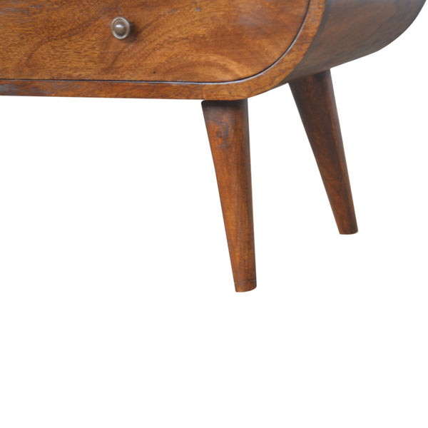 Aluna Chestnut Circular Tv Stand