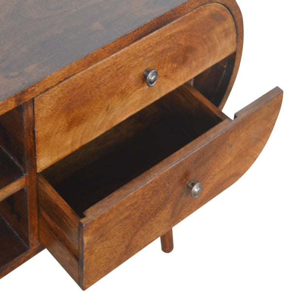 Aluna Chestnut Circular Tv Stand