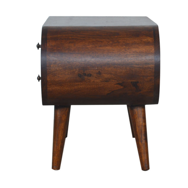 Aluna Chestnut Circular Tv Stand