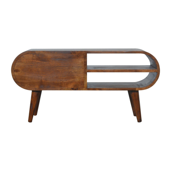 Aluna Chestnut Circular Tv Stand