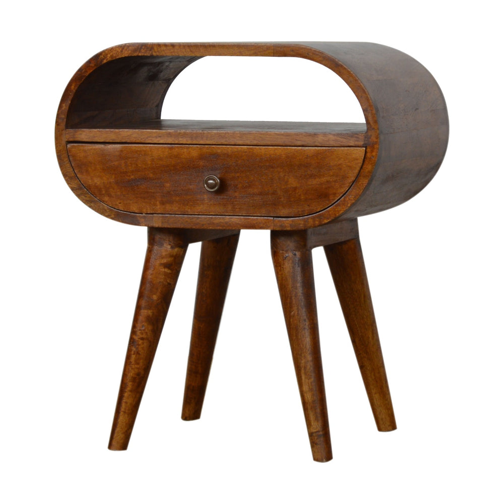 Aluna Chestnut Circular Open Nightstand