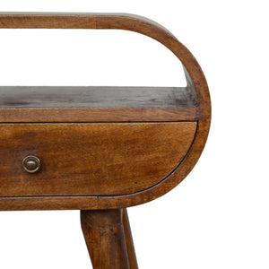 Aluna Chestnut Circular Open Nightstand