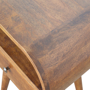 Aluna Chestnut Circular Open Nightstand