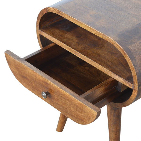 Aluna Chestnut Circular Open Nightstand