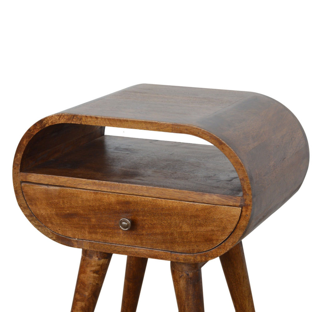 Aluna Chestnut Circular Open Nightstand