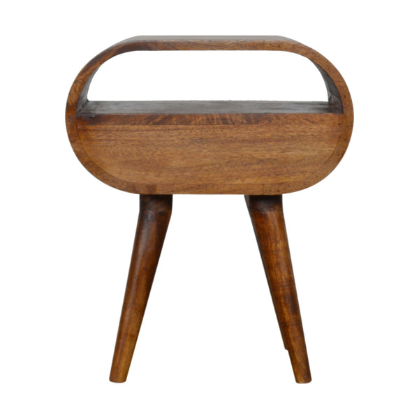 Aluna Chestnut Circular Open Nightstand