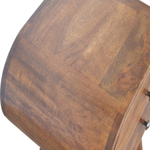 Aluna Chestnut Circular Nightstand