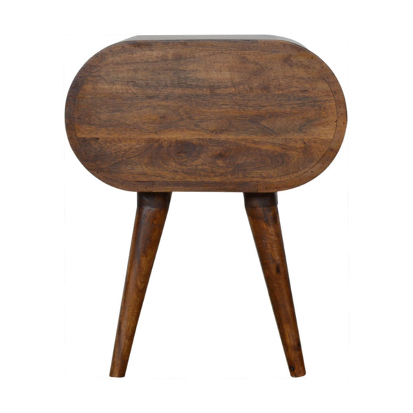 Aluna Chestnut Circular Nightstand